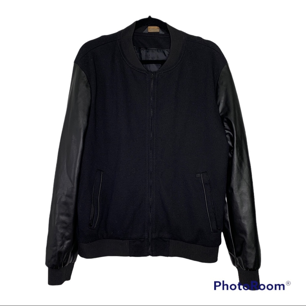Mens ZARA faux leather long sleeve jacket